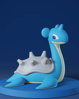 lapras Pokemon pok lun nintendo ghiaccio acqua azione figura collezione blu 3d print model - Mito3D