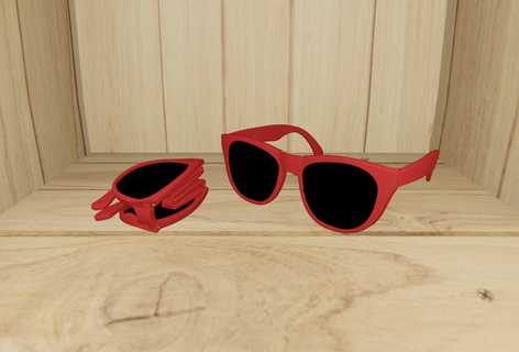 laps lens dobrável oculos escuros óculos transformando gadget dobrando acessórios vestível Sol 3d print model - Mito3D