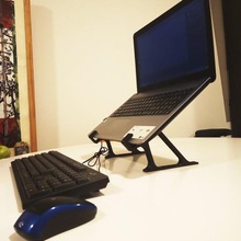 laptop holder home ergonomic work station no support petg 3d print model - Mito3D