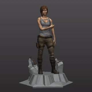 lara granja pequeña juego Lara Croft tombrides sony microsoft xbox ps5 ps4 azar figura acción pistola juguete 3d print model - Mito3D