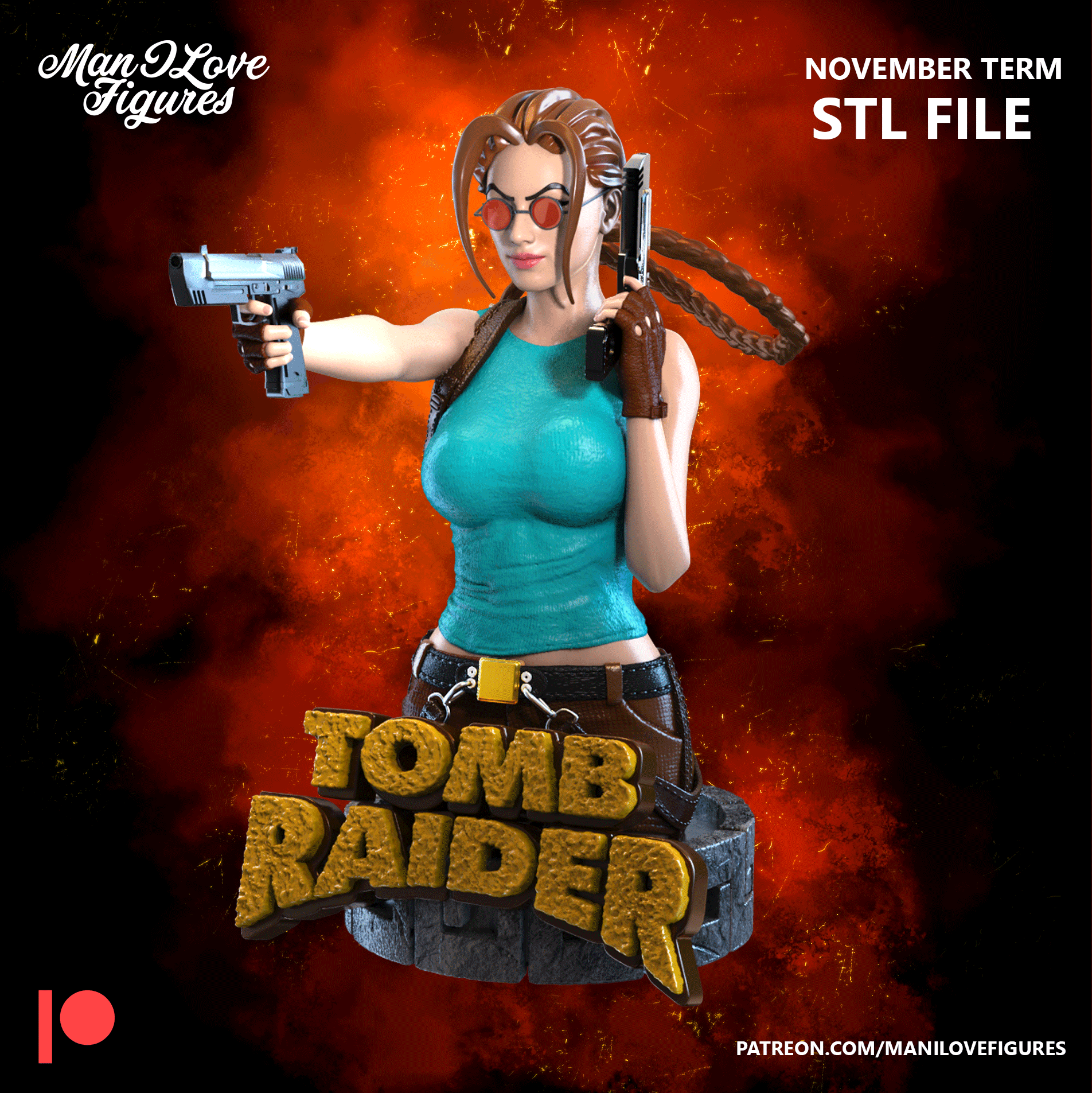 Lara Croft büst oyun oyunlar stl reçine yazıcı şekil vermek kadın Tom akıncı 3D print model - Mito3D
