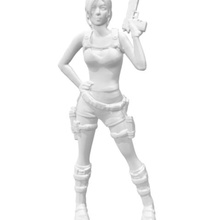 lara croft single gun art tomb raider laracroft video game figurine statuette 3d print model - Mito3D