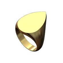 grande almendra conformado Moda anillo tamaños 6to10 3d impresión modelo joyería joya sello imprimible oro plata libra esterlina lujo declaración Pera lágrima grabable 3d print model - Mito3D