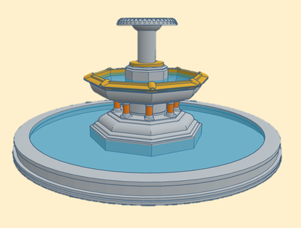large city fountain park 3d print model - Mito3D