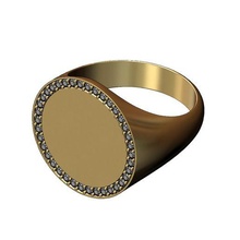 large diamond 21mm signet ring size 7 11 3d print model jewelry printable gold silver jewellery sterling fashion accessories simple chunky engraving initals engravable rings 3d print model - Mito3D