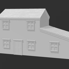 large farm house wargame farmhouse building flames of war team yankee ww2 wwii 15mm 1:100 3d print model - Mito3D
