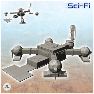 büyük fütüristik temel köşe kubbeler iniş platform 28 gelecek sci fi sf İleti kıyamet masaüstü bilimkurgu bina mimari minyatürler manzara savaş oyunu oyun arazi ev Aksesuarlar Bilim kurgu siberpunk postapo Mars Uzay star yarı robot 3d print model - Mito3D