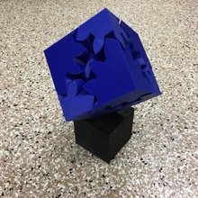 large geared cube motorized edition game 3d print model - Mito3D