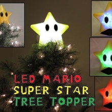 large light mario power star multiple hanging options color changing usb lamp tree topper rgb led super christmas xmas top nintendo ornament nes snes up cristmas all stars classic gamer retro gift on of glow bright nightlight luigi bowser peach princess powerstar decoration wall mount 3d print model - Mito3D