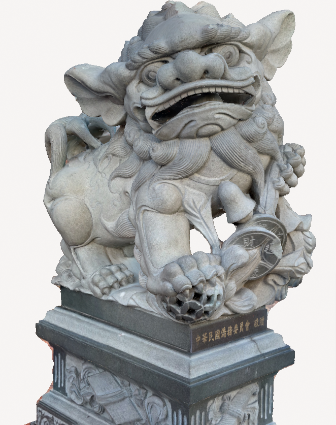 large lion statues base tower belfast albert memorial clock 3D print model - Mito3D