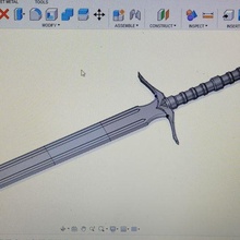ampla medieval espada larga longa arte rei Arthur excalibur punho lâmina suporte cosplay senhor argolas Tamanho 3d impressão stl arquivos fantasia arma 3d print model - Mito3D