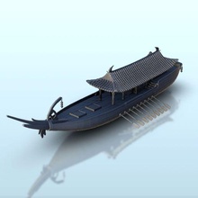 large oriental boat roof oars 3 - china asia japan warhammer age sigmar 3d print model - Mito3D
