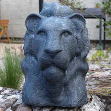 grand Taille Lions tête Lion trophée chasse nature ornement pilier statue décors peinture bronze 3d print model - Mito3D