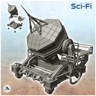 large space broadcasting antenna wheeled platform 9 - future sci-fi sf infinity terrain tabletop scifi futuristic science fiction mars miniatures wargame game accessories building star wars battletech dnd imperial guard space marines warforged 28mm  3d print model - Mito3D