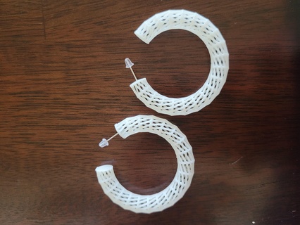 large spiral hoop earrings spiral knot earring resin unique  3d print model - Mito3D