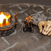 large stone brazier bonfire - tea light 28mm gaming game games warhammer quest mordheim heroquest frostgrave fire dungeon terrain dnd candle holder 3d print model - Mito3D