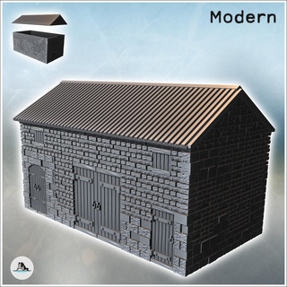 large stone farm stable tin roof wooden doors 3 - modern ww2 ww1 world war diaroma wargaming rpg mini hobby Game building architecture tabletop miniatures scenery wargame game terrain accessories normandy west two contempory flames yankee walking crisis bolt 3d print model - Mito3D