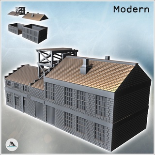 large two-storey building wooden roof structure 21 - modern ww2 ww1 world war diaroma wargaming rpg mini hobby architecture tabletop miniatures scenery wargame game terrain accessories normandy west two contempory flames yankee walking crisis bolt 3d print model - Mito3D