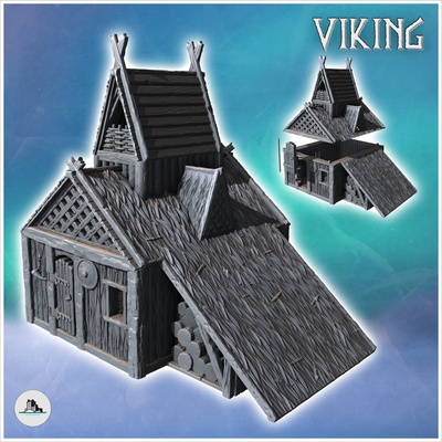 large viking building thatched roof high platform wood storage annex 18 - north northern norse nordic saga 28mm 15mm medieval dark age game architecture tabletop miniatures scenery wargame terrain wargaming accessories fantasy lotr scandinavian middle clash normans old world historical sigmar 3d print model - Mito3D