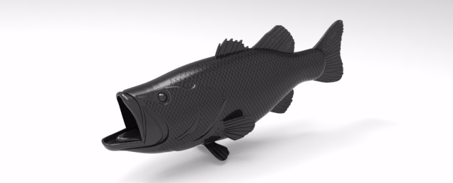 grande gueule basse réplique noir décor trophée remplacer pêche 3d print model - Mito3D
