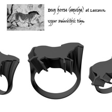 lascaux horse signet ring jewelry cave signetring 3d print model - Mito3D