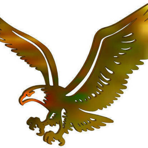 láser cortar 3d impresión águila juguete Arte vector dxf animal 3D print model - Mito3D