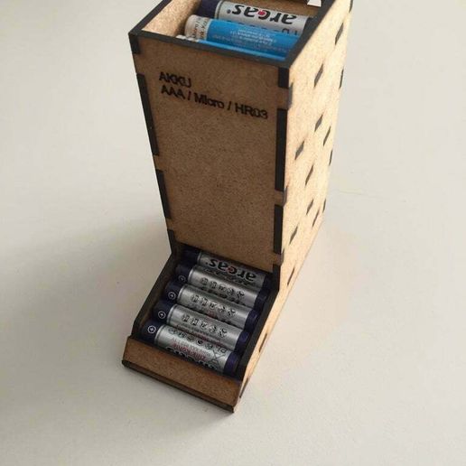 laser cortar aaa bateria suporte corte Madeira compensada organização 3D print model - Mito3D