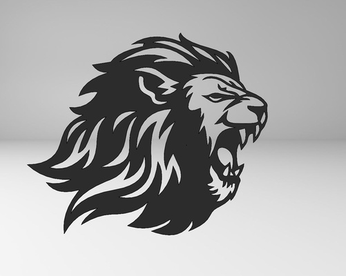 laser tagliare leone parete arredamento casa file clipart animali selvaggio africano testa vettore grafica cricut for silhouette lion re 3d print model - Mito3D