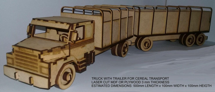 laser cut truck 3d model toy cutting mdf 3d print model - Mito3D