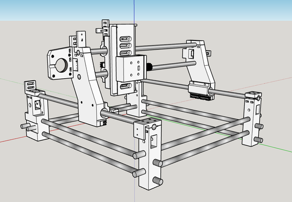 laser coupeur graveur fileté barre cadre découpeuse cnc 3d print model - Mito3D