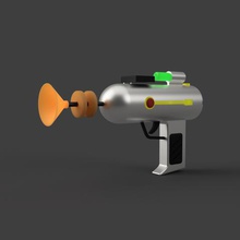 pistola láser rick morty de dibujos animados varios prop película el ventilador ray 3d print model - Mito3D