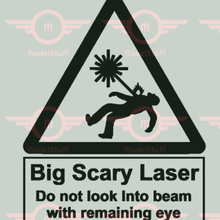 avertissement laser outil de signe 3d print model - Mito3D