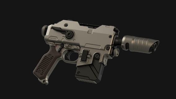 laspistol cosplay afficher soutenir laser pistolet 3d print model - Mito3D
