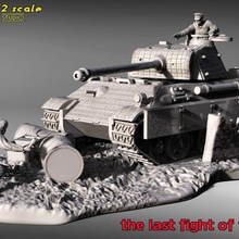 última luta panther walades miniaturas mini estúdio a arte diorama batalha tanque estatueta esculturas 3d print model - Mito3D