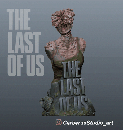 last of us - clicker bust female 3d printing sculpture anatomy modeling anime videogame 2 zombie zombies 3d print model - Mito3D