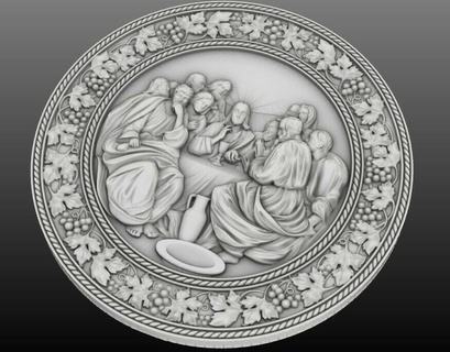 last supper jesus christ final meal medallion 3d model gold jewelry printable luxury rings silver jewellery fashion religion religious catholic pendants 3d print model - Mito3D