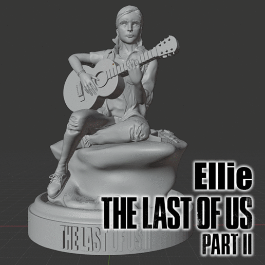 last us ii ellie various ps4 video game doll figure gamer naughty dog part toy collectable character guitar arch bow 3D print model - Mito3D