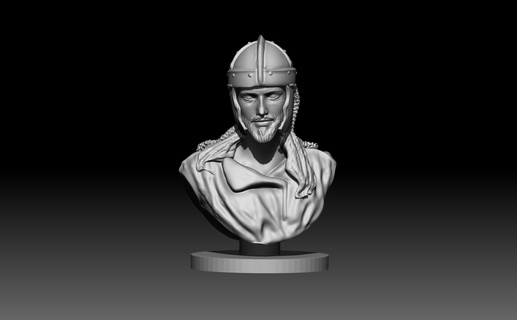 late germanic warrior history bust germany helmet chainmail roman rome lombard longobard 3d print model - Mito3D
