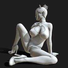 lateks kedi maske Sanat Kadın kadın şekil kız vücut kulaklar karakter insanlar hayret bacaklar topuklu heykelcik minyatür 3d print model - Mito3D