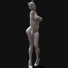 lateks kedi Sanat Kadın kadın şekil kız vücut saç stili karakter insanlar meme bacaklar topuklu heykelcik yetişkin 3d print model - Mito3D