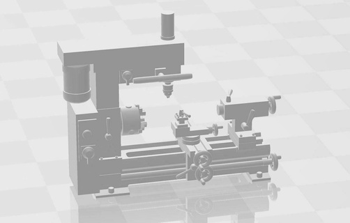 lathe-mill ho scale trains diorama toys railway railroad machinery equipment torno fresa 3d print model - Mito3D
