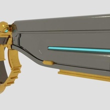 il lato primo pistol game technology scifi blaster future modern hi-tech high plasma laser space fiction science rifle gun weapon 3d print model - Mito3D