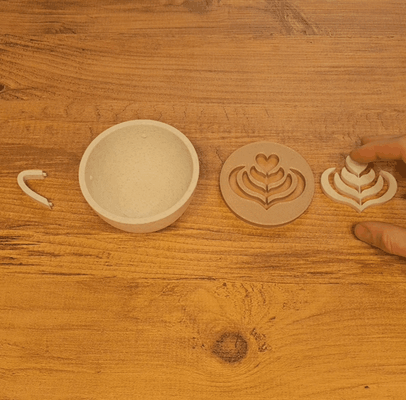 latté kunst kaffee ecke tasse dekor küche zuhause haus dekoration geschenk einfach to drucken fuzzy haut 3d print model - Mito3D