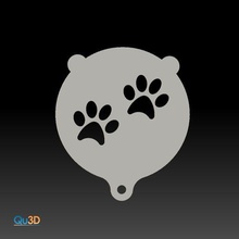 Latté Schablone Motiv doppelt Pfote Vorlage Tiere Cappuccino Hund Labrador 3d print model - Mito3D