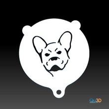 latte stencil motif french bulldog portrait template animal cappucchino dog labrador 3d print model - Mito3D