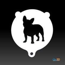 Latté Schablone Motiv Französisch Bulldogge Vorlage Tier Cappuccino Hund 3d print model - Mito3D