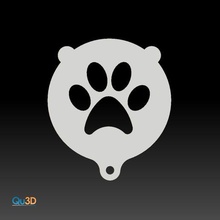 latte stencil motif paw template cappucchino dog yorkshire terrier 3d print model - Mito3D