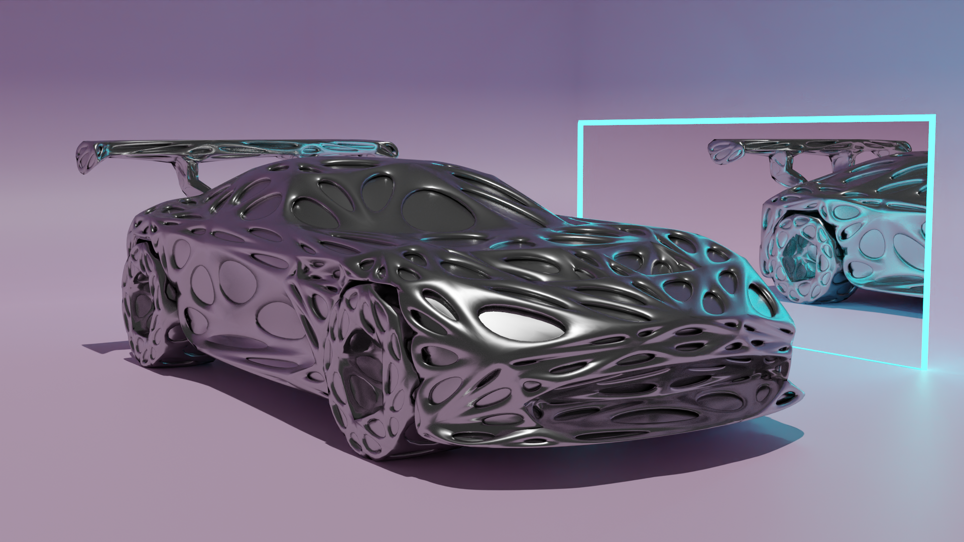 lattice mix car 3D print model - Mito3D
