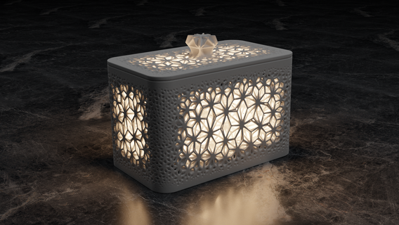 latticed box lattice sla bucket storage bin kitchen 3d print model - Mito3D