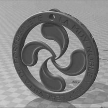 lauburu portugalete key ring fashion basque cross swastika symbol keychain high quality support spain town vizcaya laburu 3d print model - Mito3D